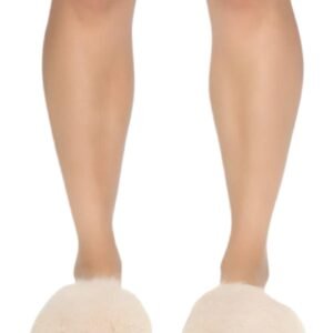 Nude Square Toe Slide Sandals