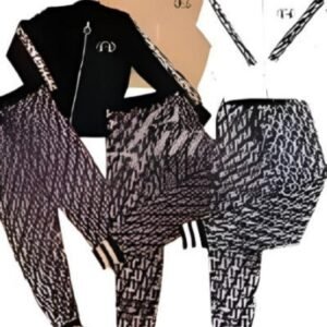 Chic  Two Pieces Long Sleeve Top With Front Zipper & Jegging