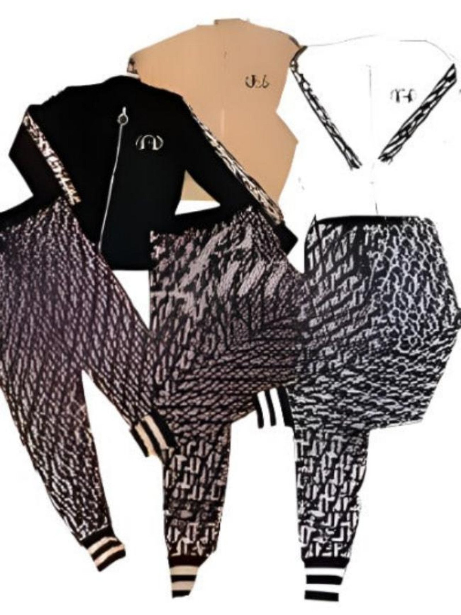 Chic Two Pieces Long Sleeve Top With Front Zipper & Jegging