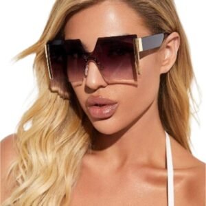 Lux Rimless Square Frame Sunglasses