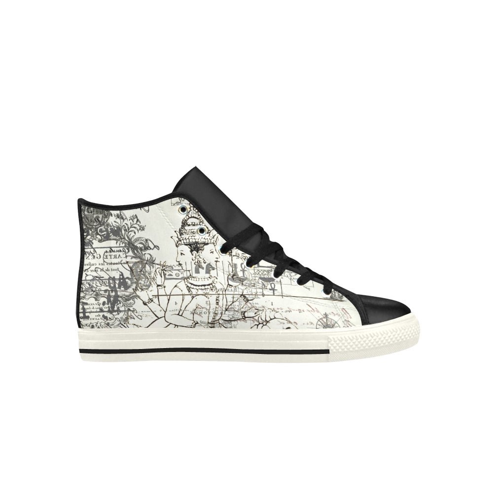 MAP AND SOME ILLUSTRATIONS High Top Action Leather Men's Shoes - Image 4
