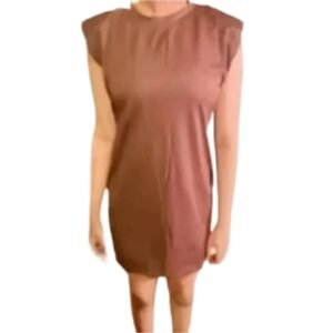 PADDED SHOULDER T-SHIRT MINI DRESS