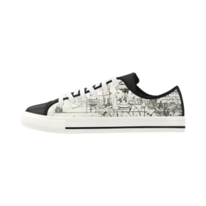 MAP AND SOME ILLUSTRATIONS Low Top Action Leather Men's Shoes