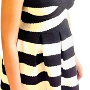Lux Strapless Dress In Black/White