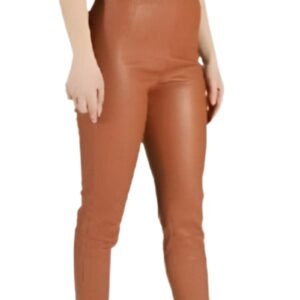 Rust Faux Leather Skinny Trousers