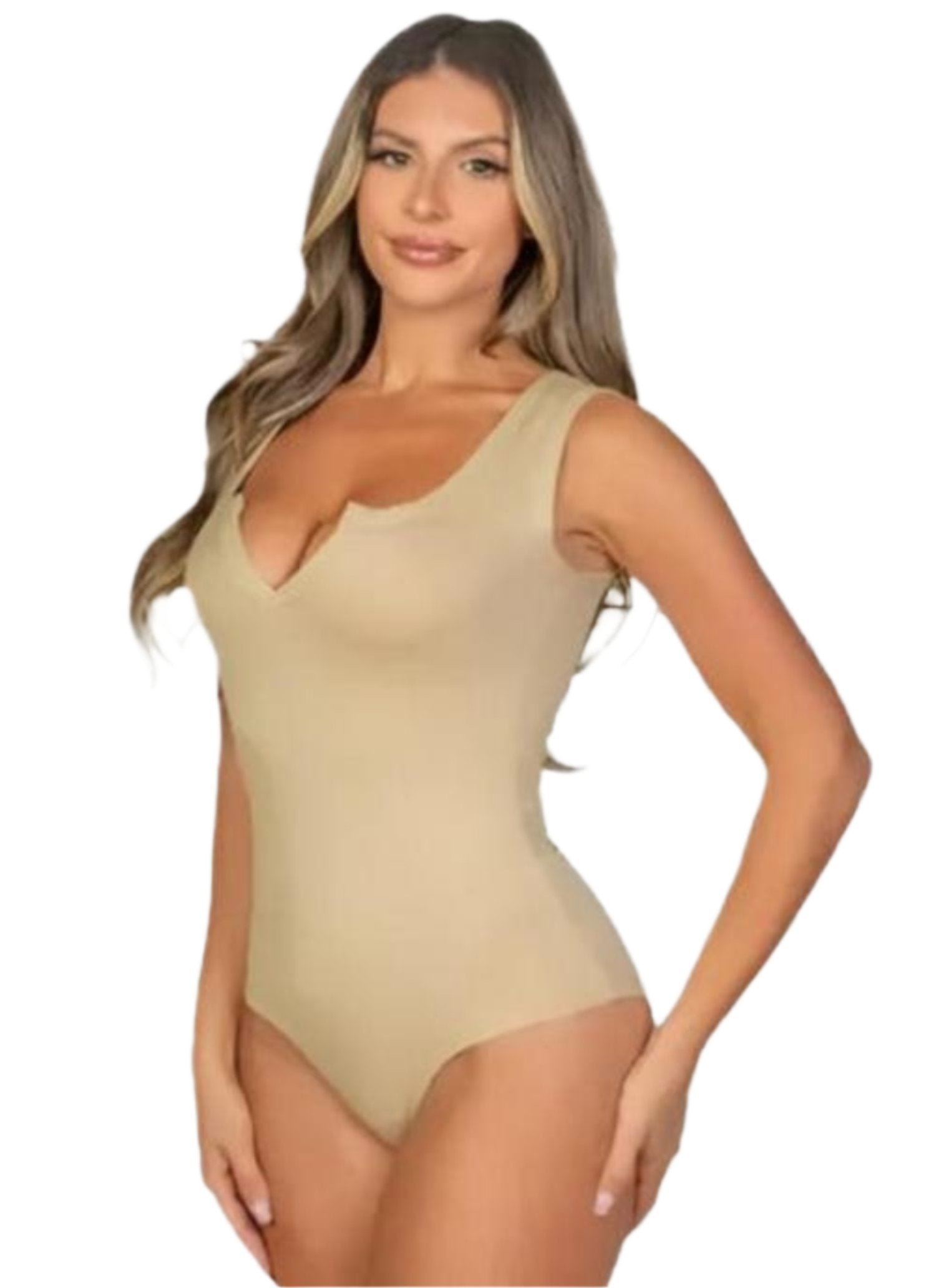 Split Neckline Sleeveless Bodysuit