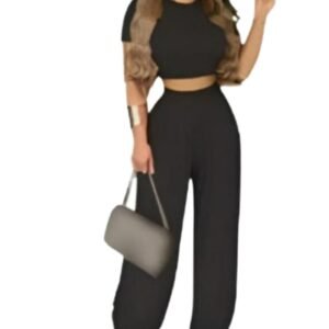 Two Piece Sets Elegant Print Short Sleeve Shirt Pullover + Wide Leg Pants Suits