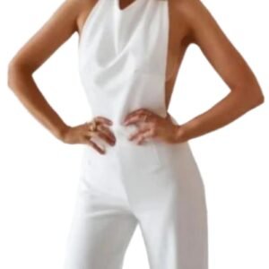 Backless Chic Jumpsuit Off White