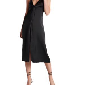 Satin Twist Front Slip Dress