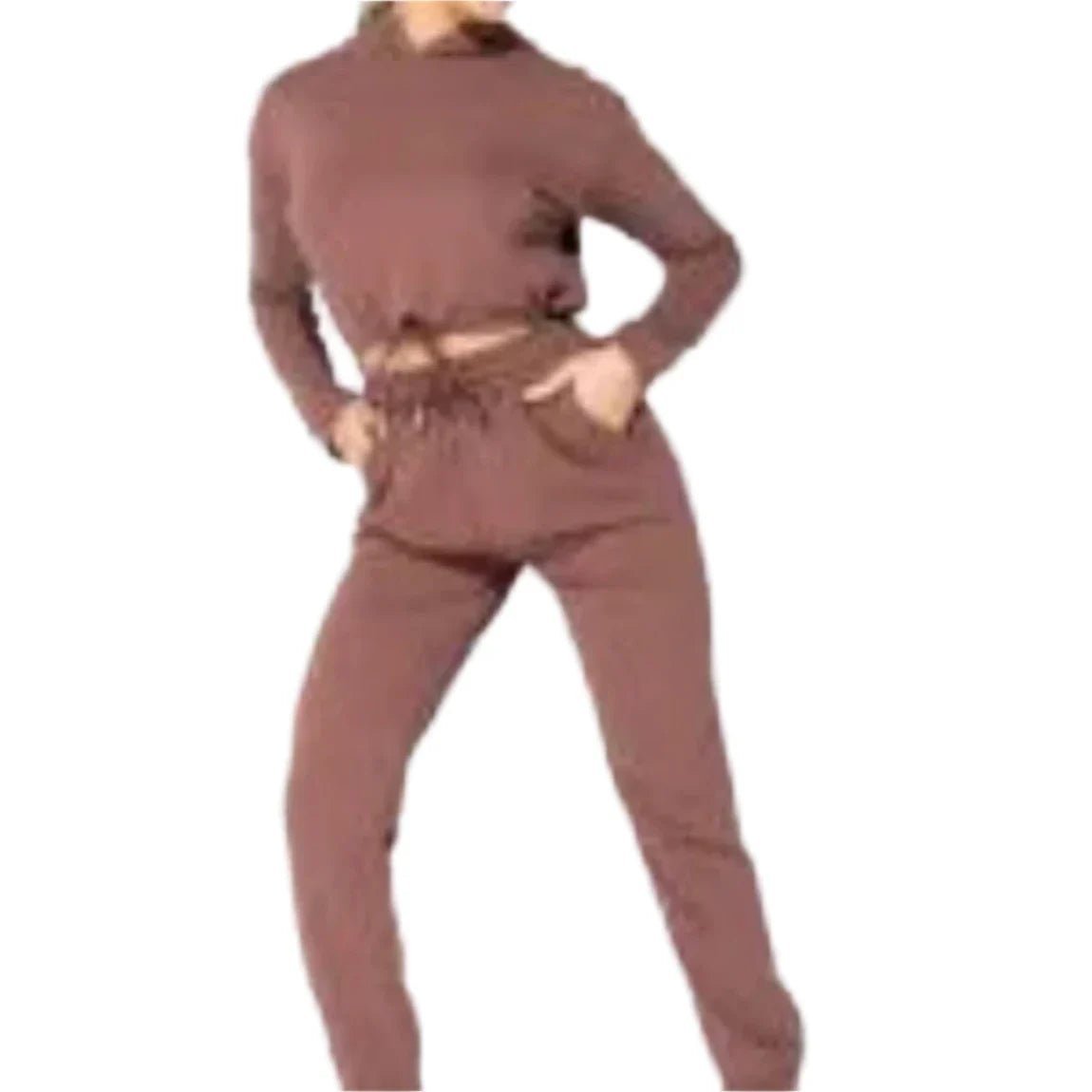 CROPPED HOODIE JOGGER LOUNGE SET - Image 3