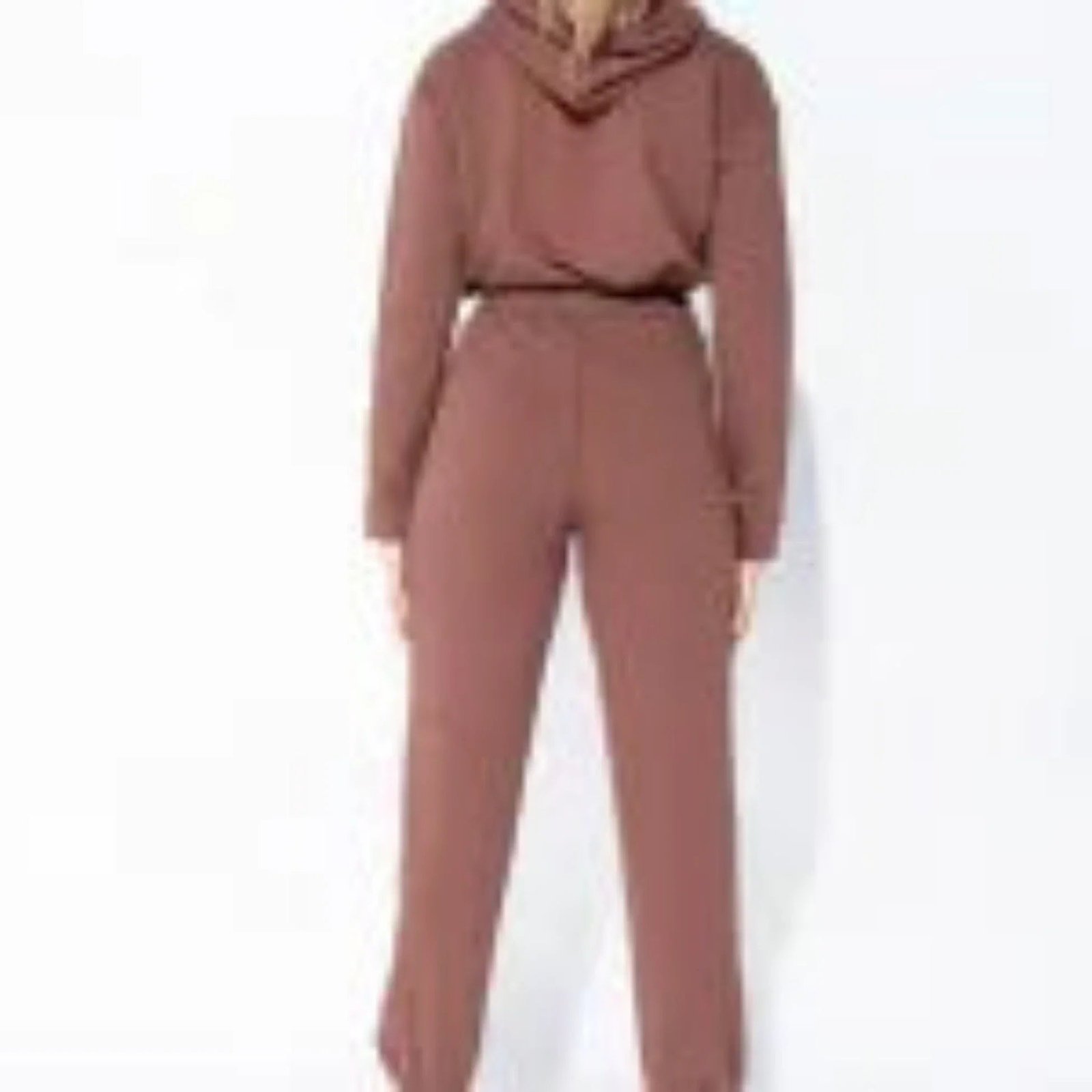 CROPPED HOODIE JOGGER LOUNGE SET - Image 5
