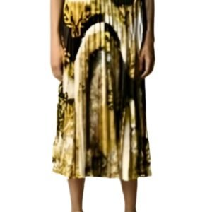 Chic Women's Two Pieces Set T-Shirt & Pleated Long Skirt