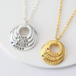 Mom Necklace Birthstone, Mom Necklace With Kids Names, Grandma Jewelry