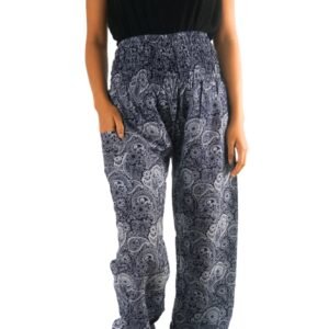 Black Paisley Pants Women Boho Pants Hippie Pants Yoga