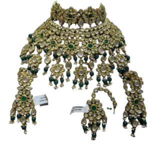 Alloy Gold-plated Dark Green Jewel Set