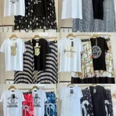 Two Pieces T-Shirts & Pleated Long Skirt - Image 3