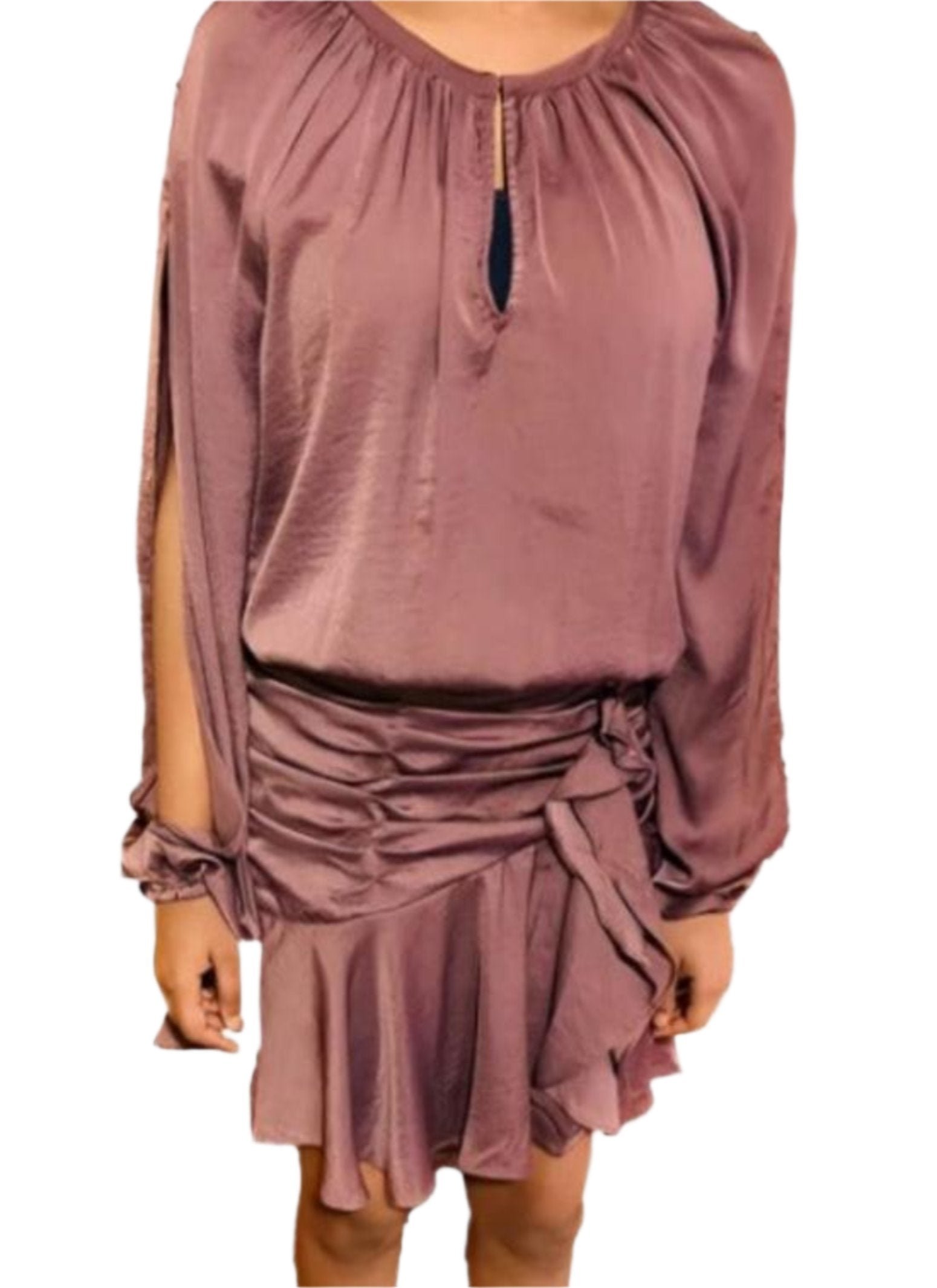 Scoop Neck Ruched Mini Dress