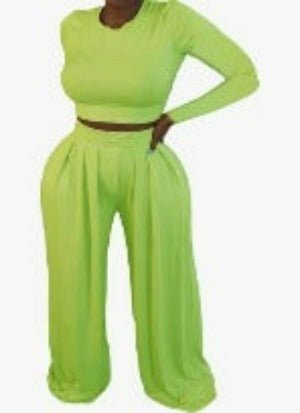 Sets Wide Two Piece high-waist pants - Image 2