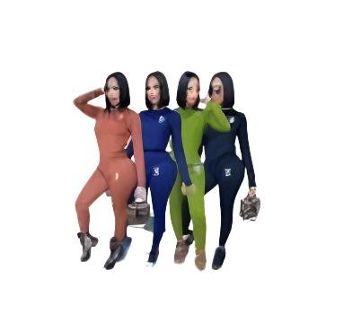Two Pieces Set Sexy Outfits Long Sleeve & Long Pants Pullover Tracksuit With Pockets