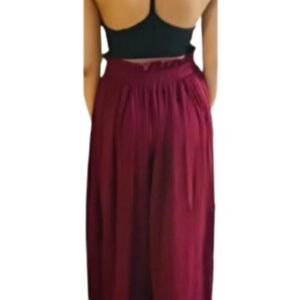 Women's Wide Leg Palazzo Pants / Burgundy