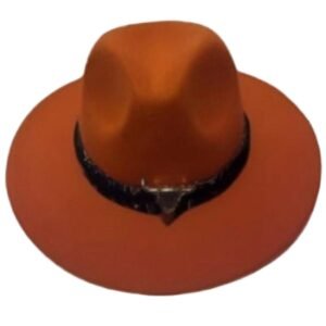 Wool Fedora Hat With Punk Ribbon