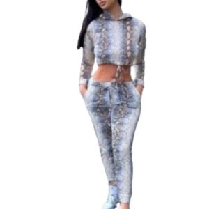 Women's Cropped Top Jogger Lounge Set